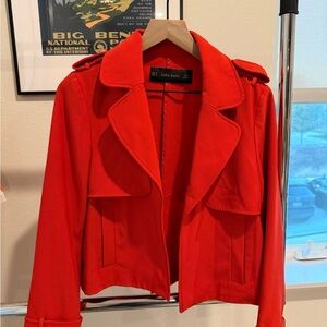 Zara Women's Vibrant Red Trench Coat